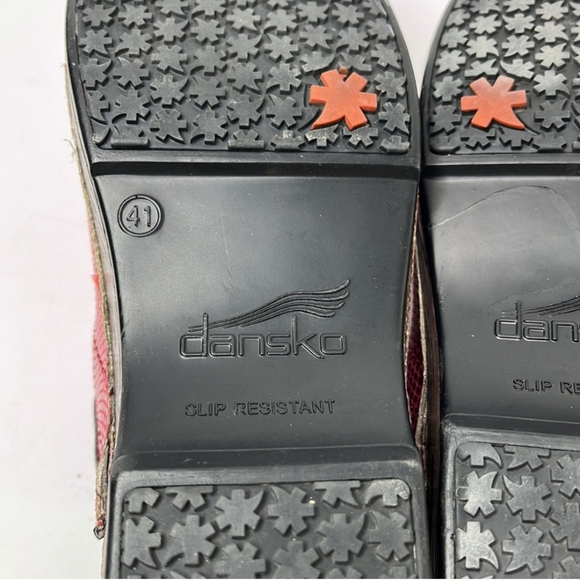 Dankso XP 2.0 Red Leather Slip Resistant Clogs Shoes Sz 41 / 10.5-11 - Picture 7 of 8